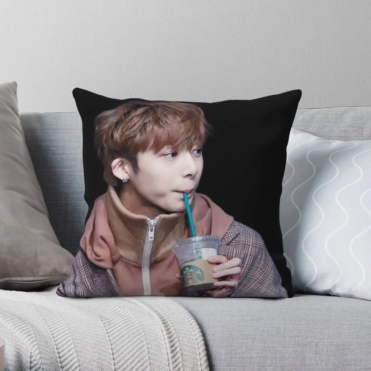 

Hyungwon Monsta Pillowcase Polyester Linen Velvet Printed Zip Decor Throw Pillow Case Home Cushion Cover