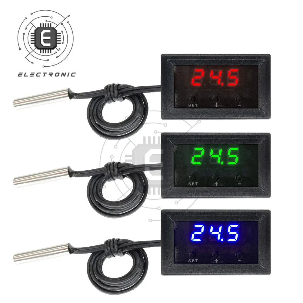 

W1209 -50-110C DC 12V Digital Temperature Controllear Thermostat Temperature Control Thermostat Switch Plate with Case Sensor