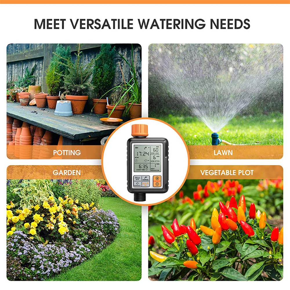 Автоматический таймер полива сада водонепроницаемый программируемый с ЖК