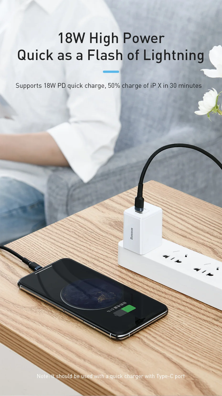 Baseus для usb c к lightning зарядный кабель для iPhone xs max xr 8 7 6s plus 5 11 apple ipad pro быстрое зарядное устройство pd кабель