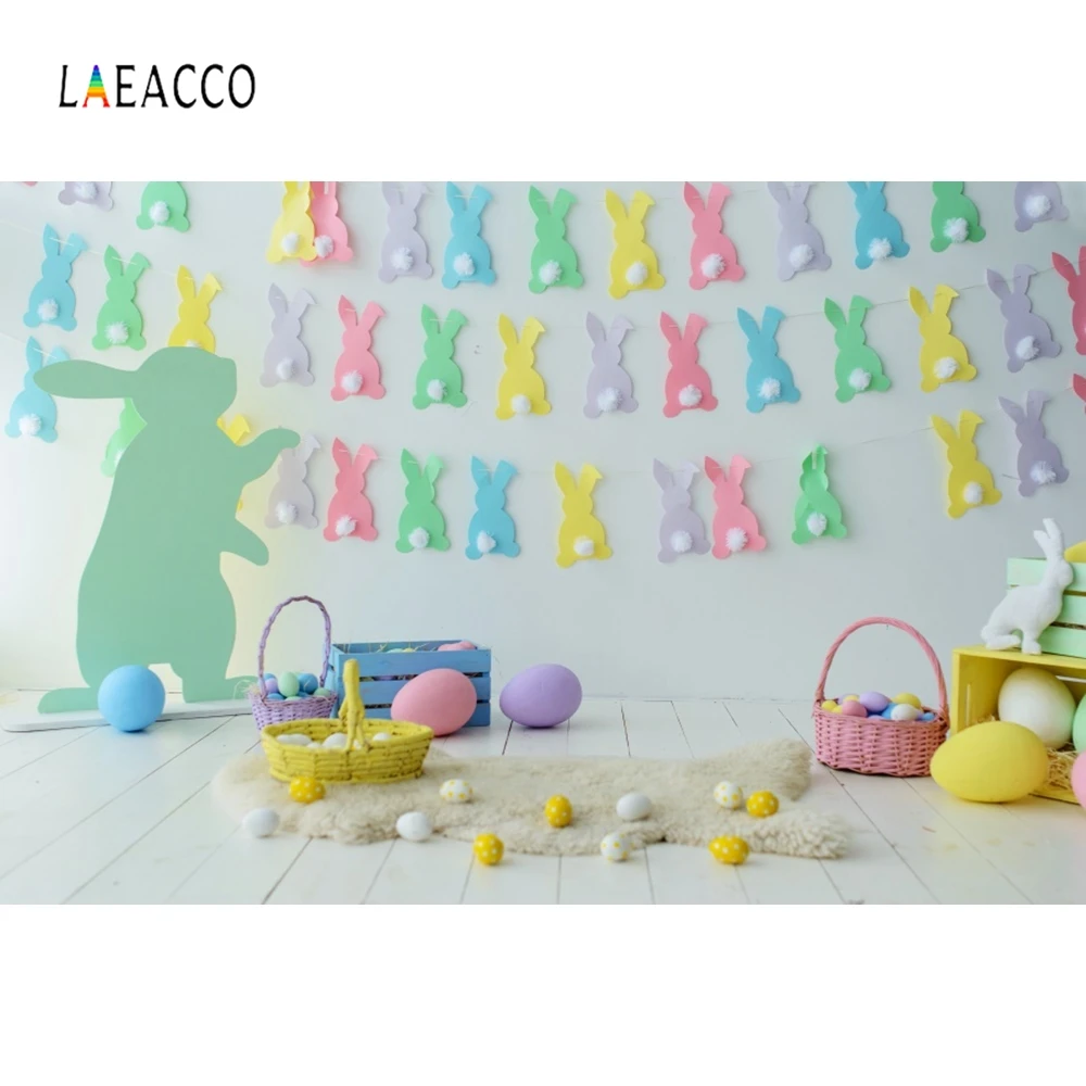 Laeacco Пасхальный Фотофон с яйцами корзина фотография фон для детской портретной