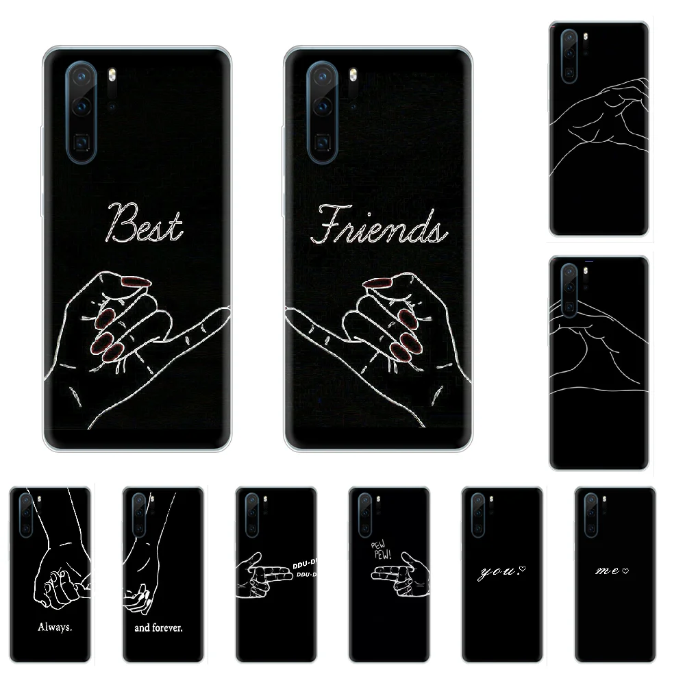Влюбленные девушки Bff Лучшие Друзья DIY чехол для телефона с рисунком Huawei P8 P9 P10 P20 P30