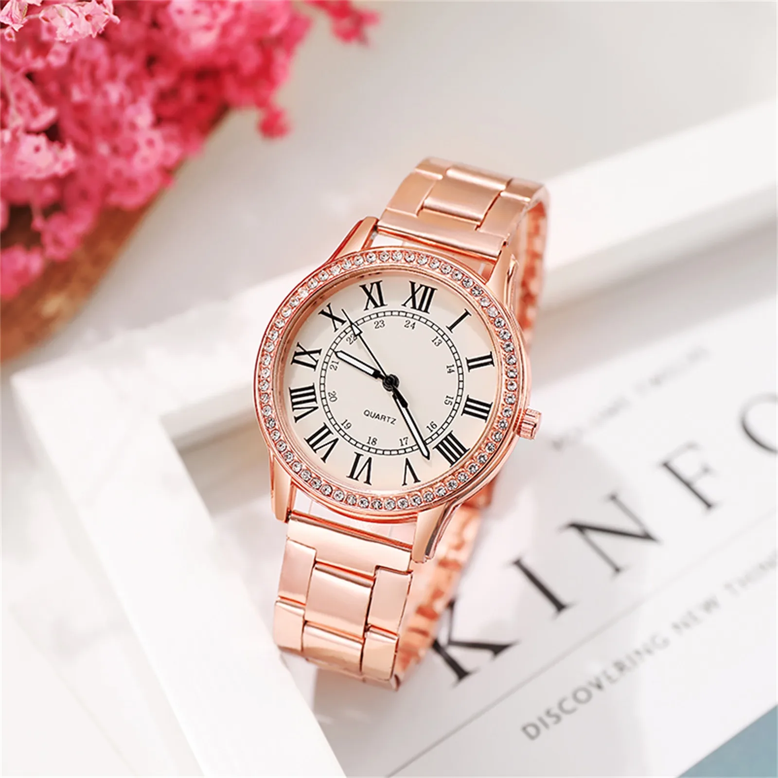

Women Fashion Business Watch Luxury Diamond-studded Luminous Retro Female Watches Quartz Crystal Dial relogio Feminino