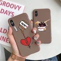 cute peanut butter tpu phone case for iphone xr x xs max 5 5s se 2020 7 8 6 6s plus 10 cover for iphone 12 11 pro max case funda
