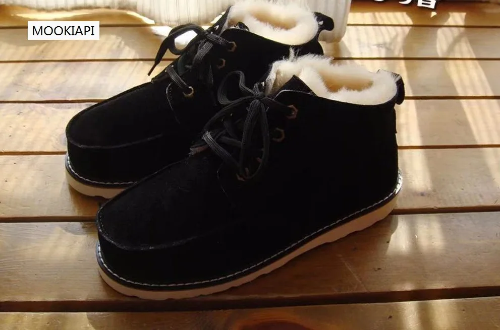 Новинка 2019 мужские зимние ботинки из овчины и меха в европейском стиле чистой