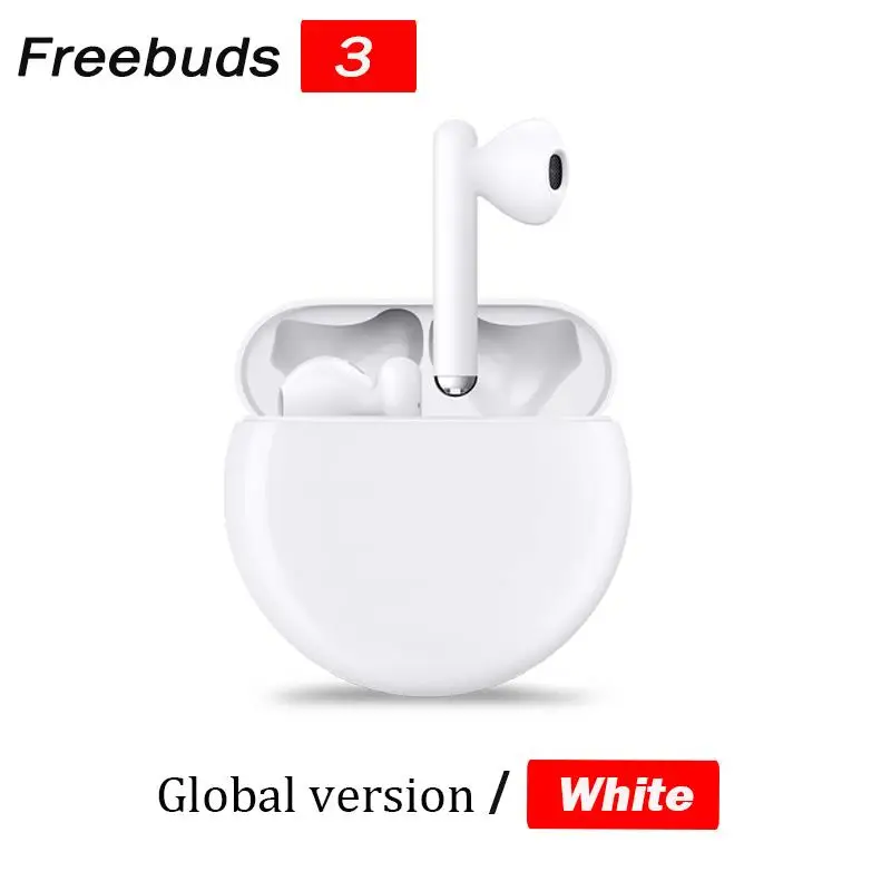 White global only Беспроводные наушники huawei Freebuds 3 TWS, Bluetooth наушники с активным шумоподавлением, Bluetooth 5,1, управление нажатием, 20 часов работы - Цвет: White global only