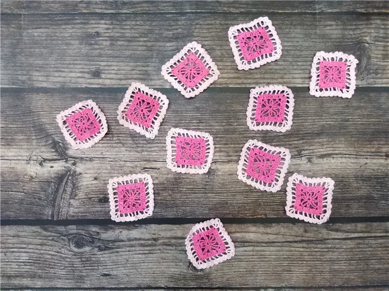 5 шт. Современная розовая хлопковая Кружевная аппликация для вязания крючком