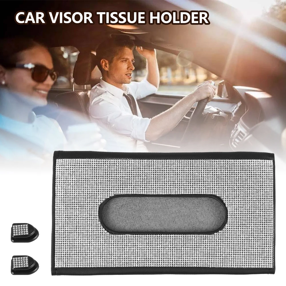 Автомобильный Блестящий Держатель салфеток с солнцезащитным козырьком коробка