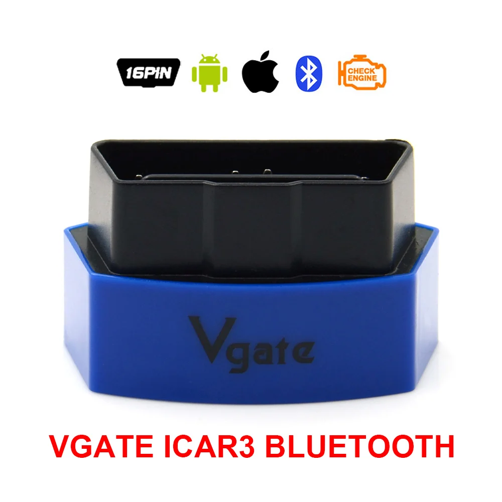 Elm327 Vgate iCar3 Bluetooth OBDII OBD2 elm327 iCar 3 Bluetooth диагностический интерфейс для Android ПК низкая цена - Цвет: Blue