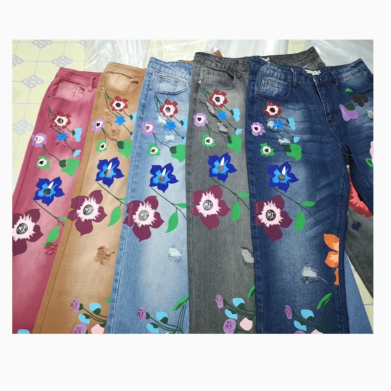 Осенние Женские джинсы-слинги 2020 новые модные женские джинсы с принтом тонкие