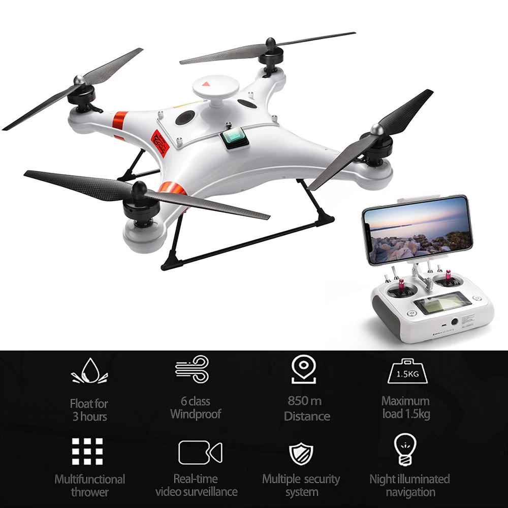 IDEAFLY рыболовный Дрон с камерой 1080P gps позиционирование 850m 5G WiFi передача 1,5 кг нагрузка бросок приманка рыболовные игрушечные Квадрокоптеры