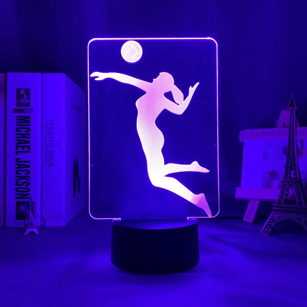 Акриловая светодиодная Ночная лампа для женщин офисный декор волейбола ночник