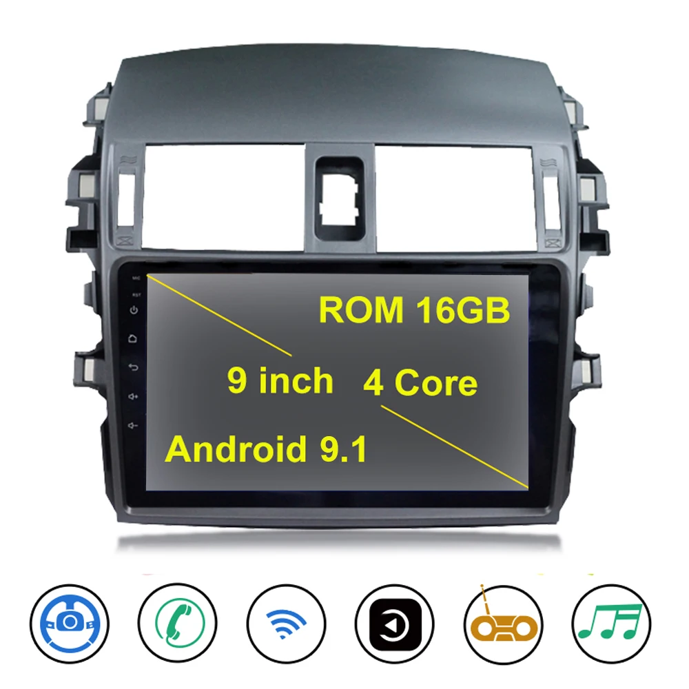 Автомагнитола 2 Din на Android 9 1 для Toyota Corolla 2008 2009 2010 2011 2012 2013 мультимедийный плеер с GPS