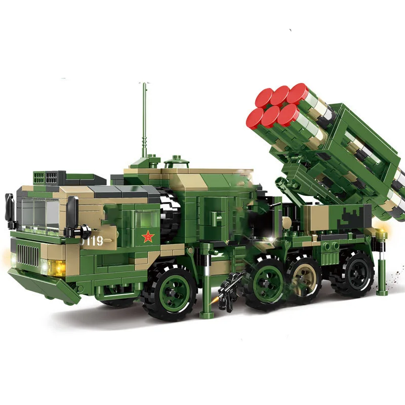

Military series Chinese Army medium and short-range regional air defense launch vehicle model Building Blocks Bricks Toys Gifts