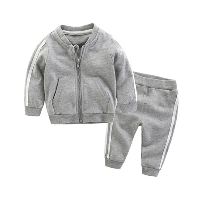 2019 Boys And Girls Baby Clothes Set Sports Casual 2 Piece Long Sleeve Jacket Pants Zipper Shirt Children's Wear Infant Clothing | Детская