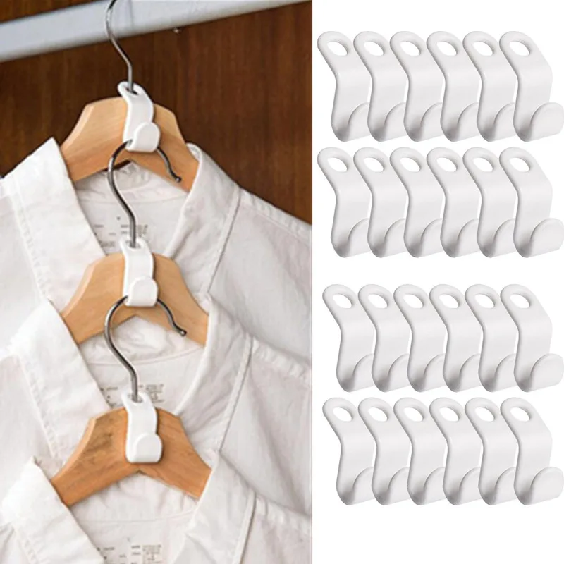 

1-24pcsConnect Hooks for Hanger Wardrobe Closet Organizer Connect Hooks Clothes Organzier Linking Hooks Storage HookClothes Hook