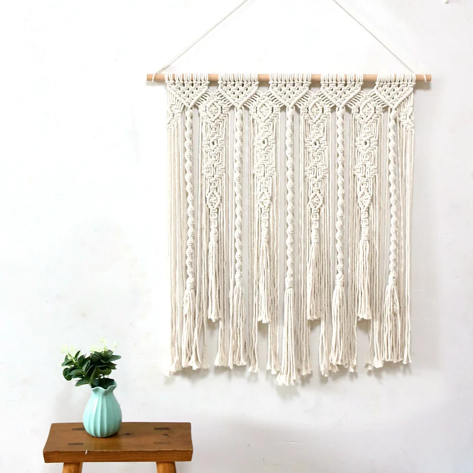 

Bohemian Macrame Tapestry Woven Wall Hanging Tapestry Farmhouse Decoration Crafts Home Kids Girls Dorm Room Background Ornaments