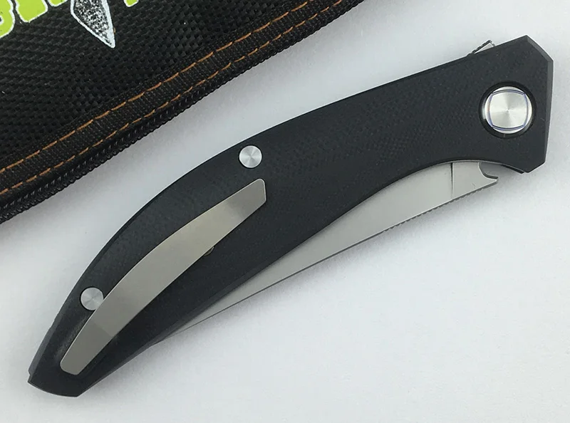 GREEN THORN SIGMA Flipper folding knife D2 blade titanium+ G10 steel handle outdoor camping kitchen fruit knife EDC tool
