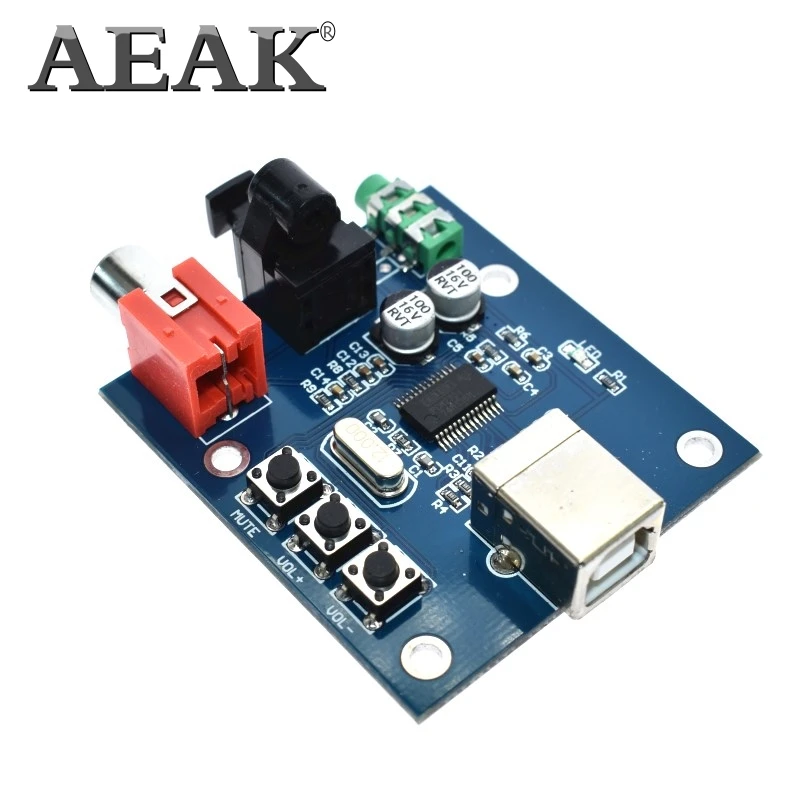 AEAK PCM2704 USB DAC USB мощность волоконно-оптический коаксиальный аналоговый выход для Raspberry Pi Raspbian RaspBMC Windows 7 не нужен привод