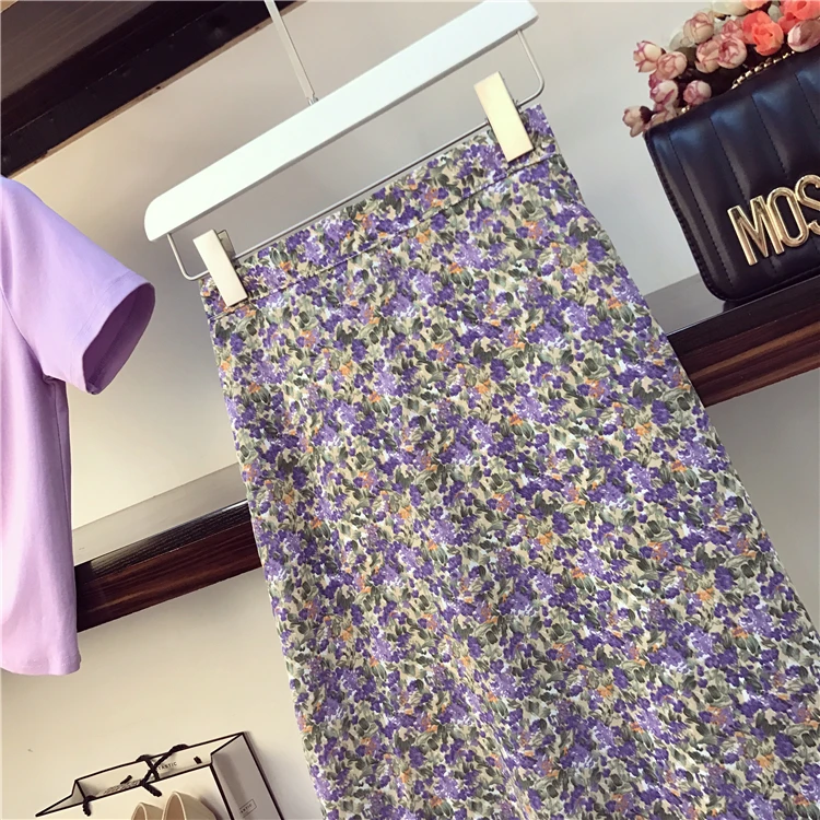 

Casual Plus Size Two Piece Set Clothes Female 2021 Summer New Fashion Short Sleeve Shirt High Waist Print Skirt Suits