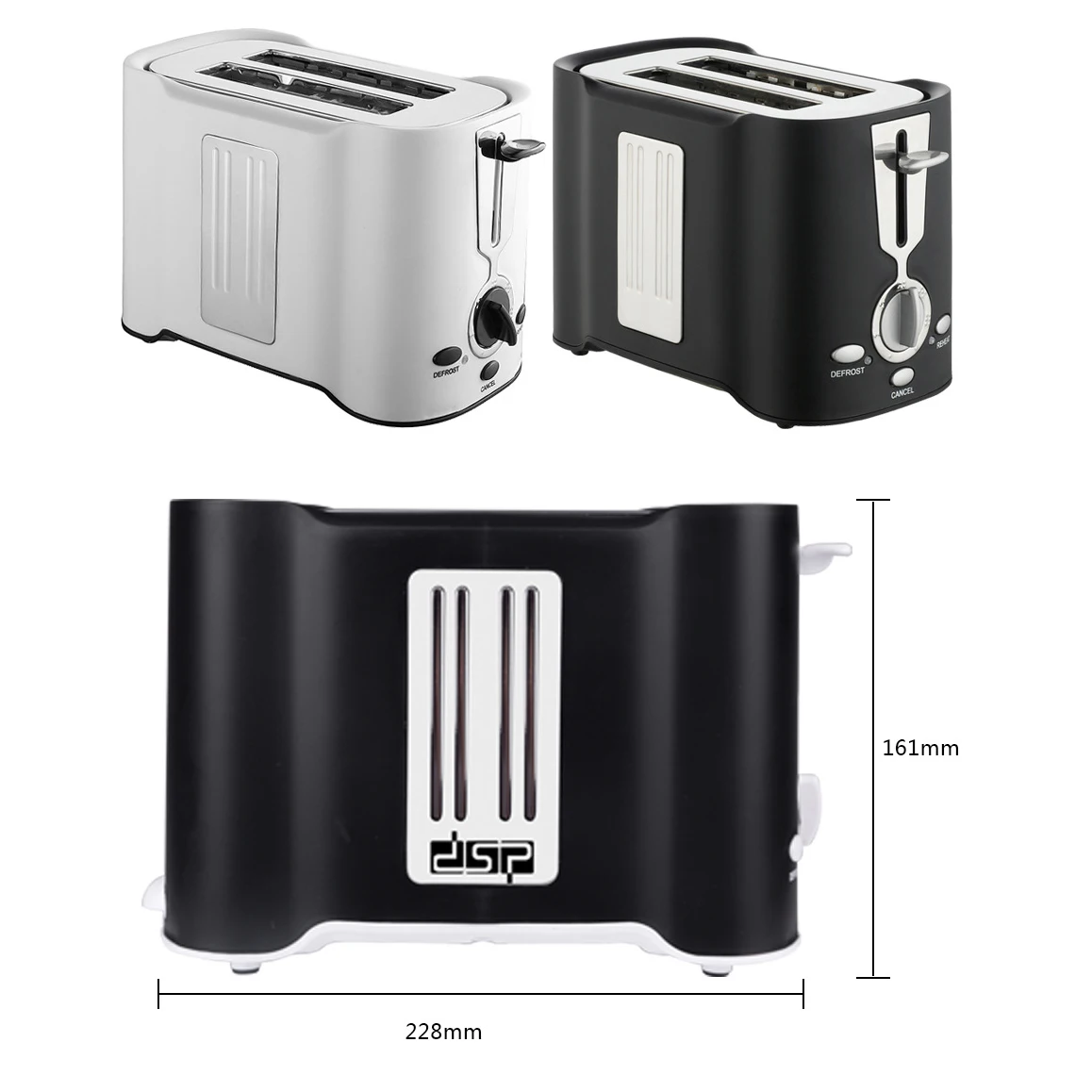 Тостер бытовой из нержавеющей стали с 2 ломтиками|Тостеры| |