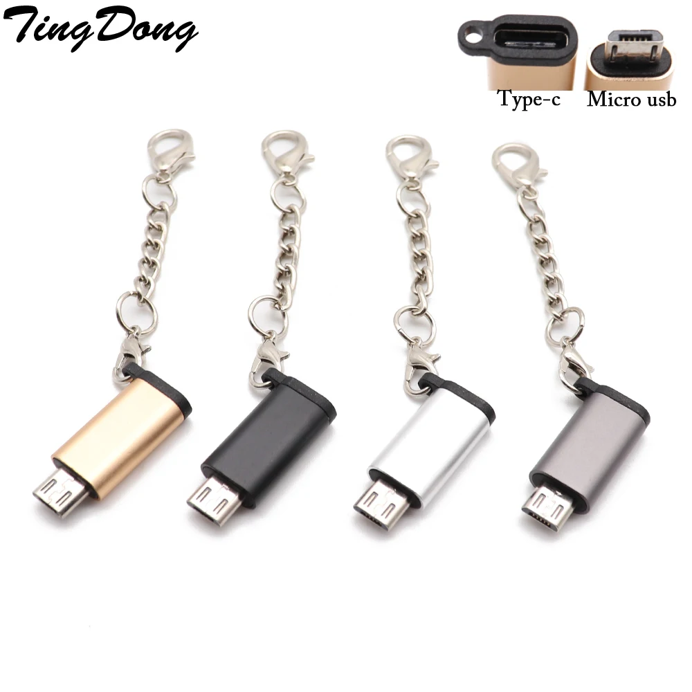 Кабельный адаптер TingDong зарядный преобразователь с Type C на Micro USB OTG переходник мама