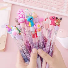 0.05mm Creative Cartoon Quicksand Gel Pen Non-erasable Gel Pen In Various Styles Small Gifts School Supplies Cute Signature Pens
