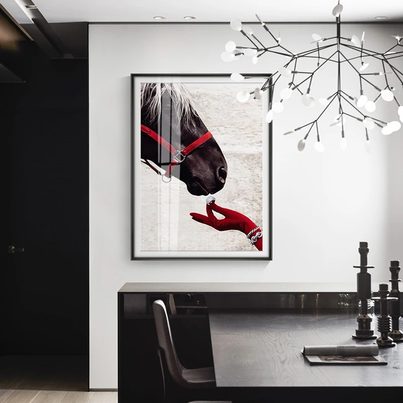 

Modern Canvas Painting Animal Hose Poster and Print for Living Room Bedroom Decorative Wall Art Lager Pictures Home Unframed