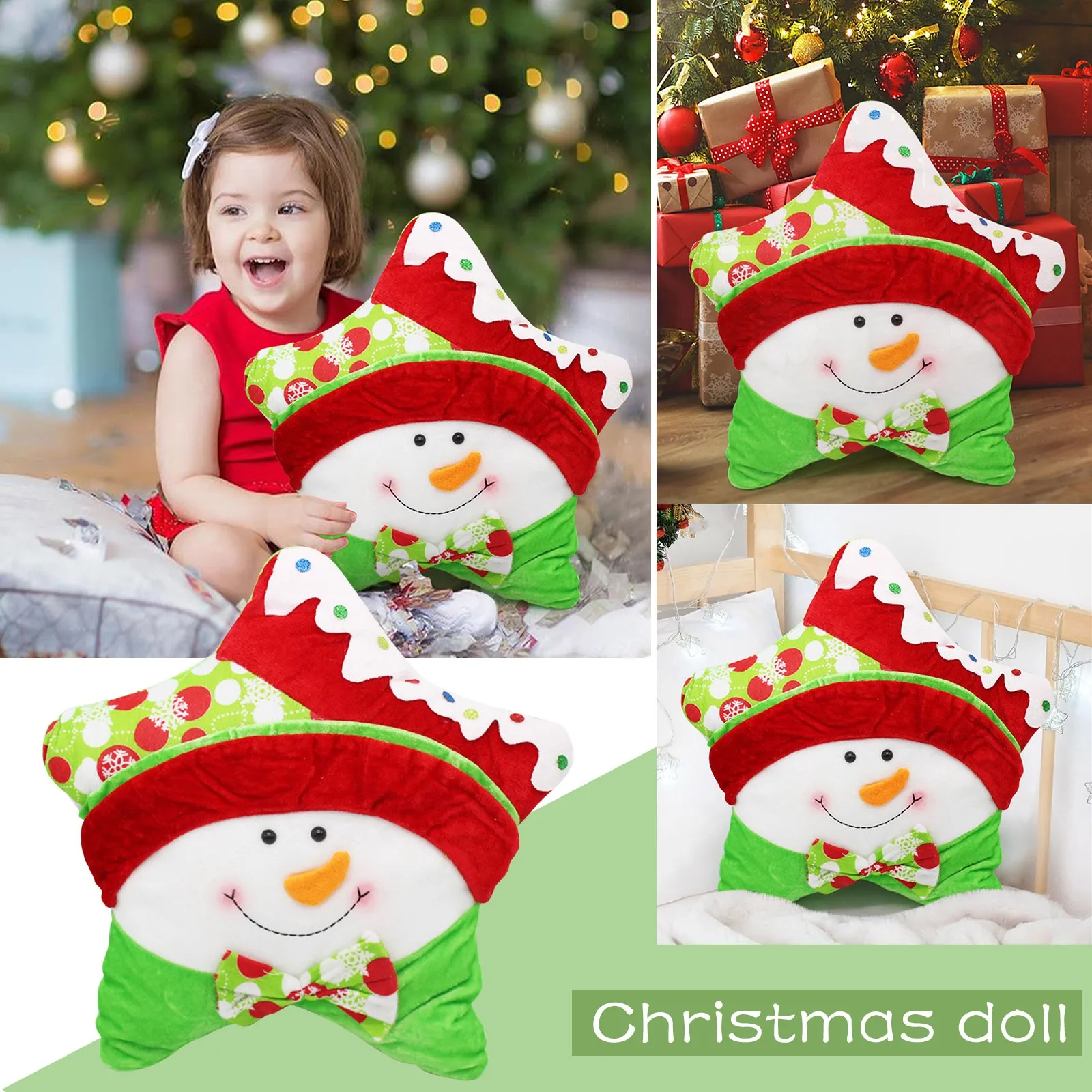 Рождественская Подушка с Санта-Клаусом оленем мягкая набивная декоративная