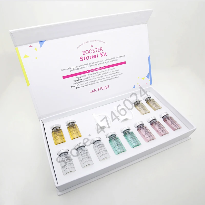 12pc Gold Serum BB крем ампулы микс стартовый набор с добавлением тональный крем никотинамид/пептида для полного Осветляющий анти-старения 12 шт./компл - Цвет: 12pc Gold Serum
