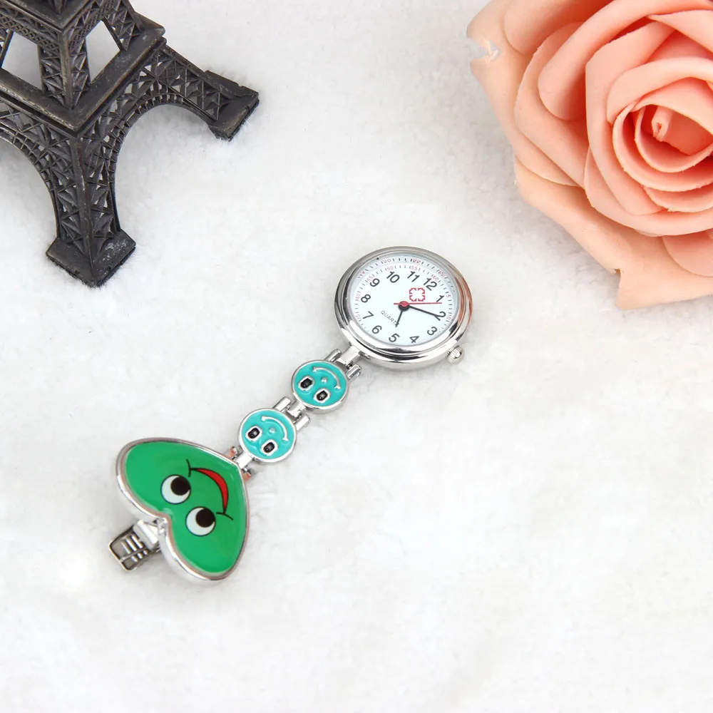 Pocket Watches Silicone Nurse Heart Shape Watch Brooch Tunic Fob With Free Battery Doctor Medical reloj de bolsillo Q | Наручные часы