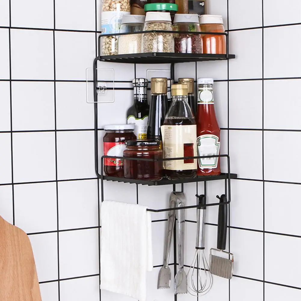 

Bathroom Shelf Punch-free Wall-mounted Kitchen Storage Rack Bathroom Wash Rack Wall Corner Storage Rack Home Storage Tool