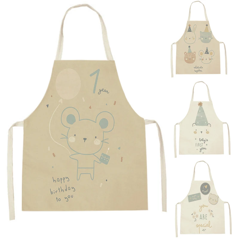 

Cartoon Animal Style Apron Tablier Enfant Sleeveless Cotton Aprons Maid Apron Mouse Pattern Cleaning Pinafore Custom Aprons Bib