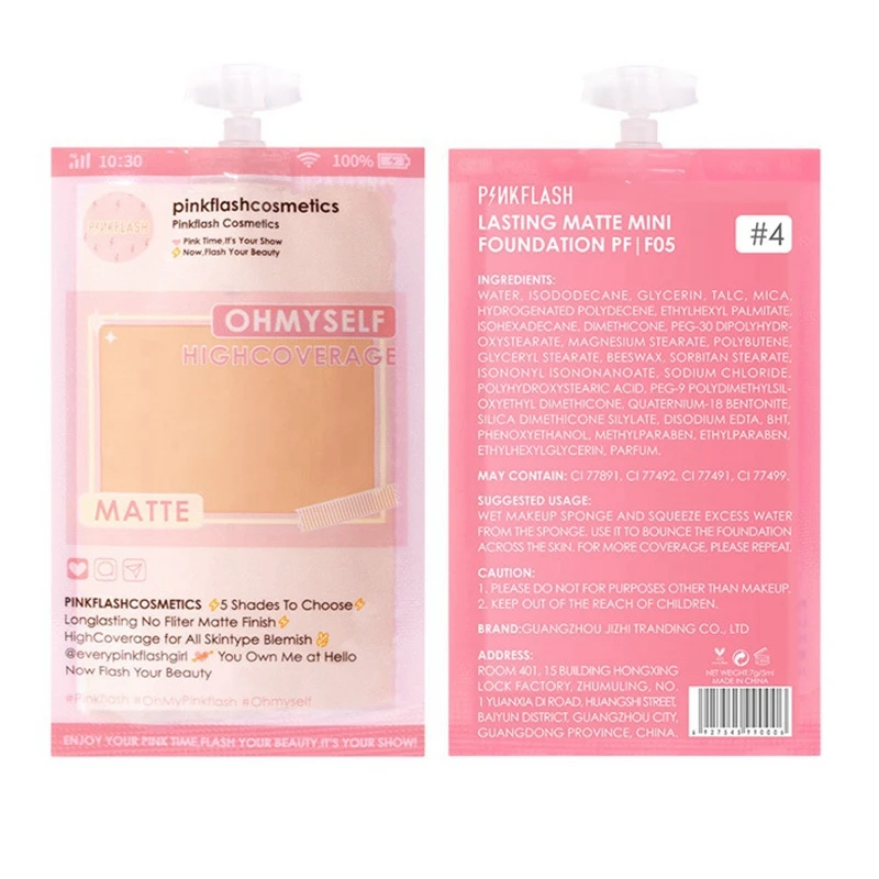 

PINKFLASH 6Pcs Lasting Foundation Face Foundation Base Long Wear Moisturizer Oil Control Concealer Liquid Foundation Cream