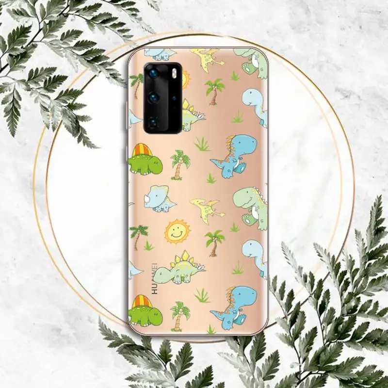 

Cute Dinosaur cartoon Fashion Phone Case Transparent for Huawei P honor 8 10i 20 30 40 smart 2019