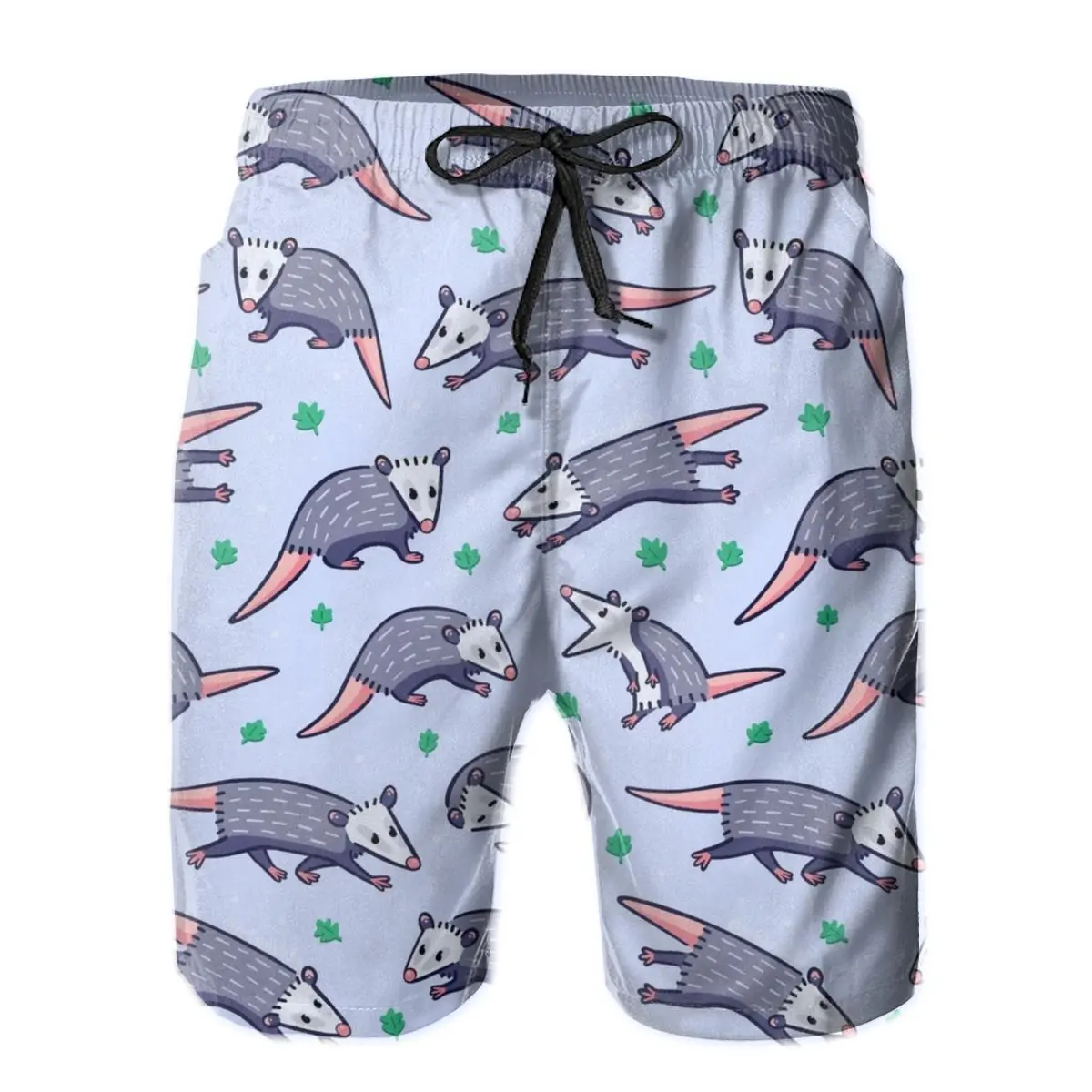

Mens Pants Opossum Pattern Surfing Beach Board Swim Trunks Sport Quick Dry Mesh Casual Pretty Short for Adult