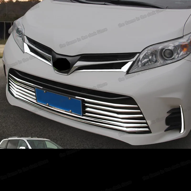 Lsrtw2017 блестящие серебряные abs Передние решетки для автомобилей toyota sienna 2011 2012 2013 2014
