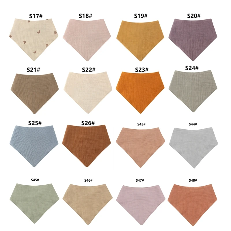 

Baby Infant Cotton Bibs Newborn Solid Color Triangle Scarf Feeding Saliva Towel Bandana Burp Cloth Boys Girls Shower Gifts