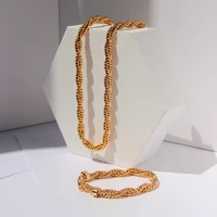 brass with 18k gold twist chains necklace japan korean style party designer t show runway gown jewelry rare ins
