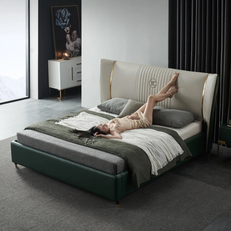 Кровать современная и простая 2 метра большая кровать креативная чистая красная