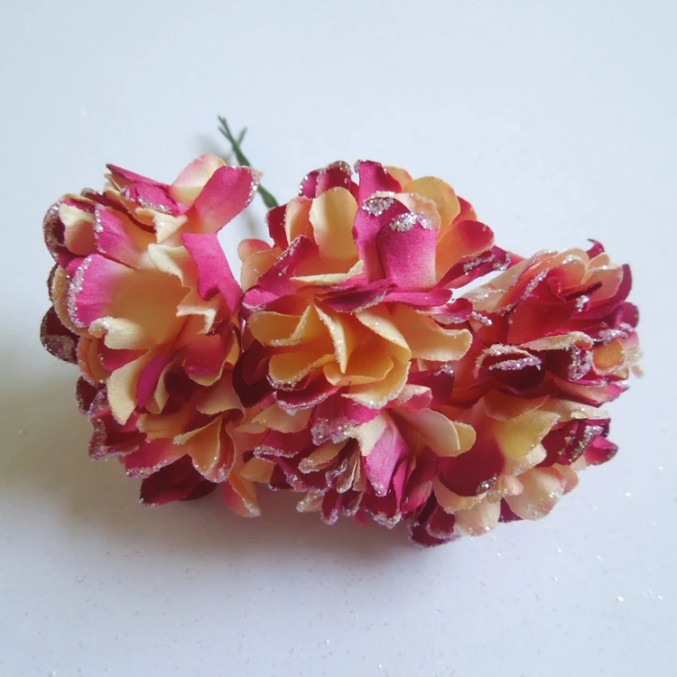 WedFavor 144pcs 4cm Glittered Artificial Chrysanthemum Handmade Mulberry Paper Flowers For Scrapbooking Wedding Cardmaking | Дом и сад