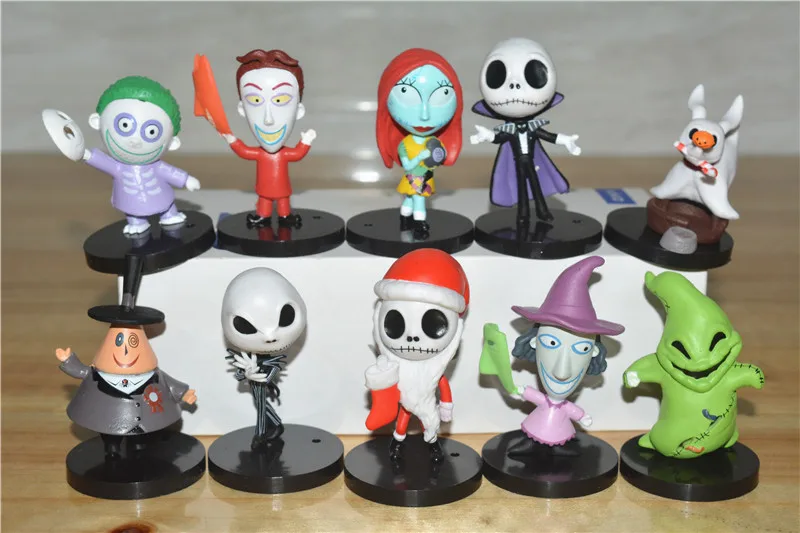 5PCS/LOT 5-6cm Christmas Eve skeleton jack jack Sally Troll Doll model Ornament Set