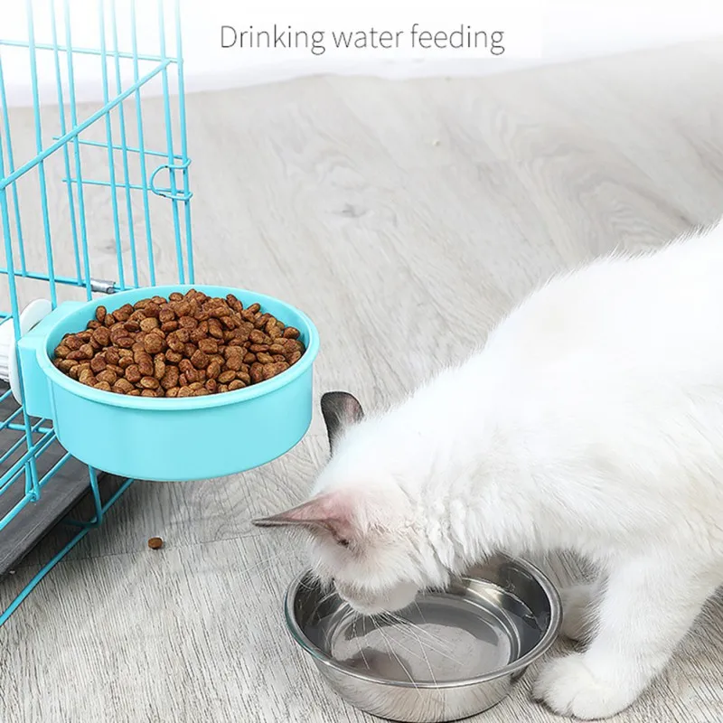 Съемная клетка из нержавеющей стали подвесная миска для домашних животных может