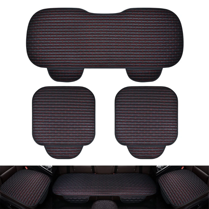売却 車のシートカバー前面背面フロッキング生地クッションnonスライドアクセサリーユニバーサルシートマットパッド保温冬