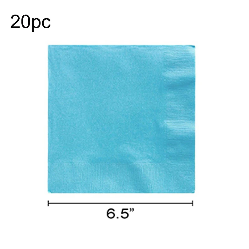 

142pcs Solid Color For 20 People blue Party Set Disposable Plastic Plate Cup Xmas Birthday Party wedding Decoration Baby Shower