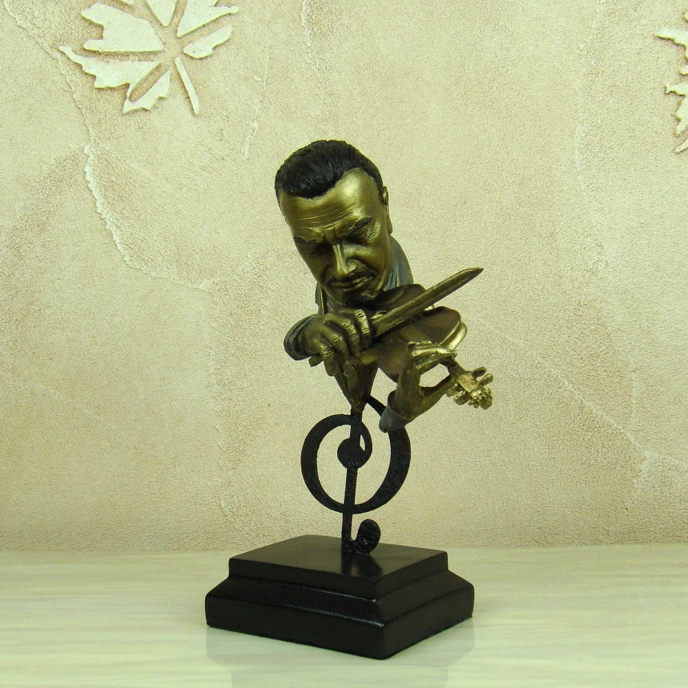 Абстрактный скрипичный проигрыватель бюст музыкальная смола скрипка Фигурка