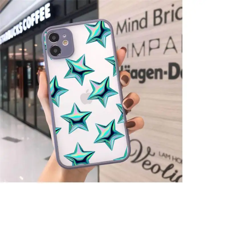 

Shiny glitter cartoon star diamond Phone Case matte transparent For iphone 7 8 11 12 plus mini x xs xr pro max cover
