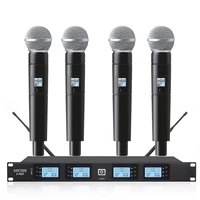 professional wireless microphone 4 channel handheld microphone lavalier condenser microphone family karaoke stage microphone