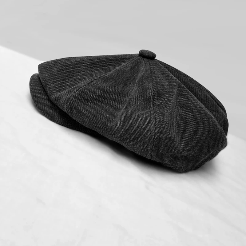 Casquette Всесезонная хлопковая и льняная Черная мужская шляпа Newsboy мужской берет Мужская и Женская Ретро английская бейсболка BLM58
