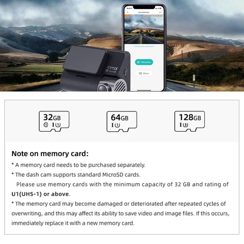 Карта памяти Lexar High Endurance 64 ГБ Micro SD USH-1 U3 Max 100 МБ/с Водонепроницаемая TF-карта для видеорегистратора 70mai 4K A800S, A500S